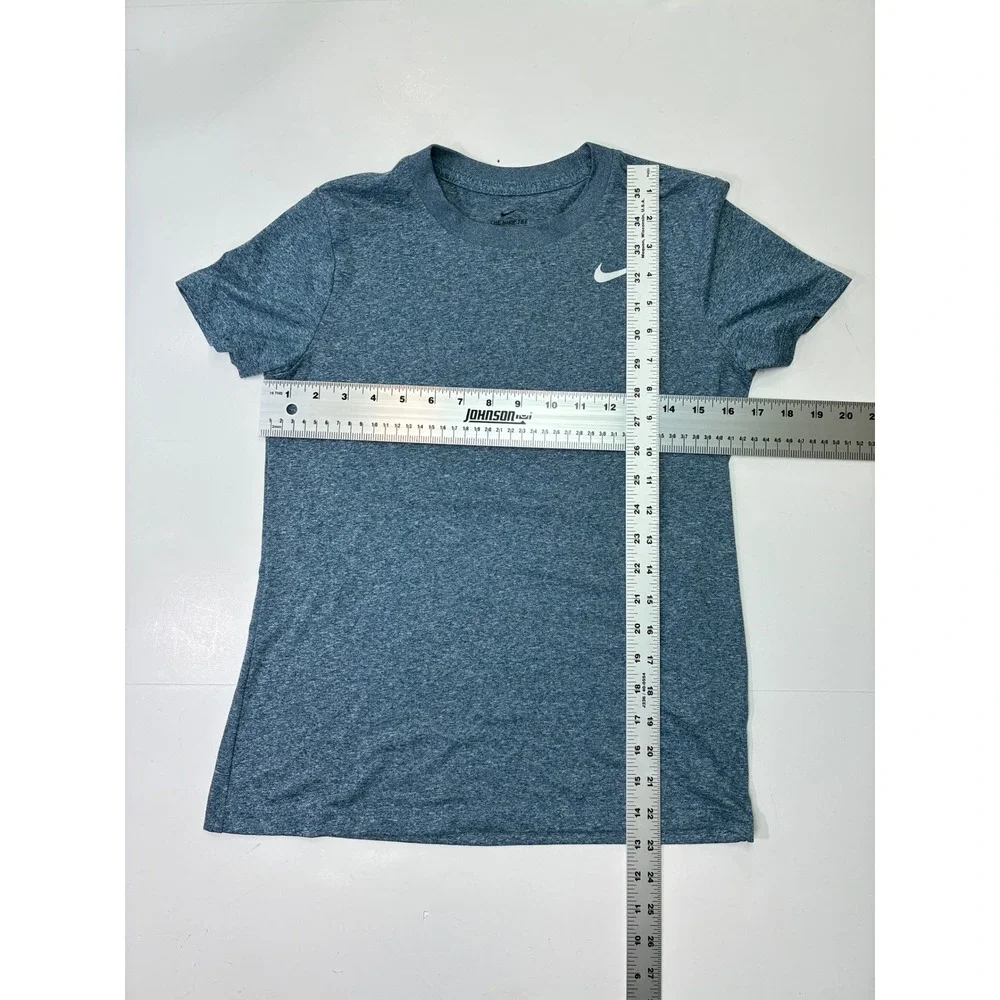 Nike Womens Dri-FIT Legend Short Sleeve Training T-Shirt Heather Blue Swoosh S - Picture 4 of 4